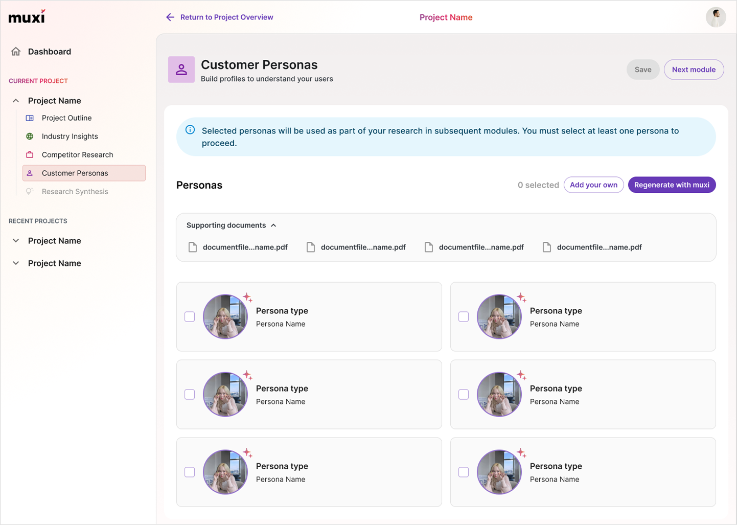 User interview testing results